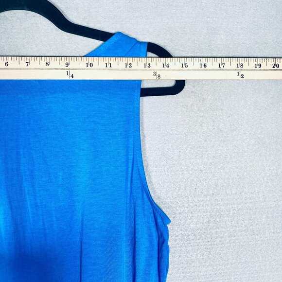 Fresh Produce Dress Womens M Blue Cotton Blend Maxi Asymmetric - Picture 9 of 14